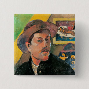 Self Portrait in a Hat, 1893-94 15 Cm Square Badge