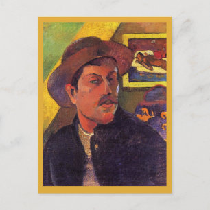 Self-Portrait in a Hat, Paul Gauguin, Postcard