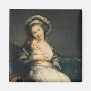 Self portrait in a Turban with her Child, 1786 Magnet