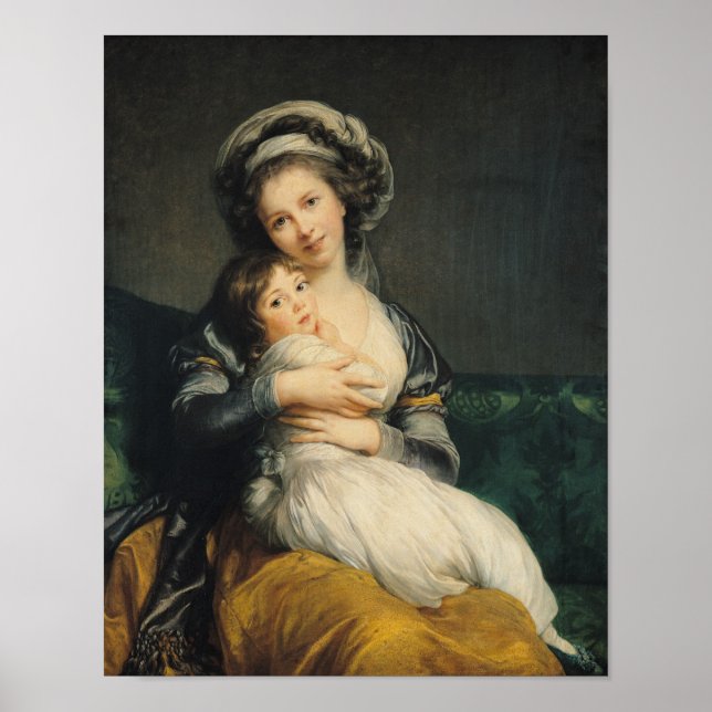 Self portrait in a Turban with her Child, 1786 Poster (Front)