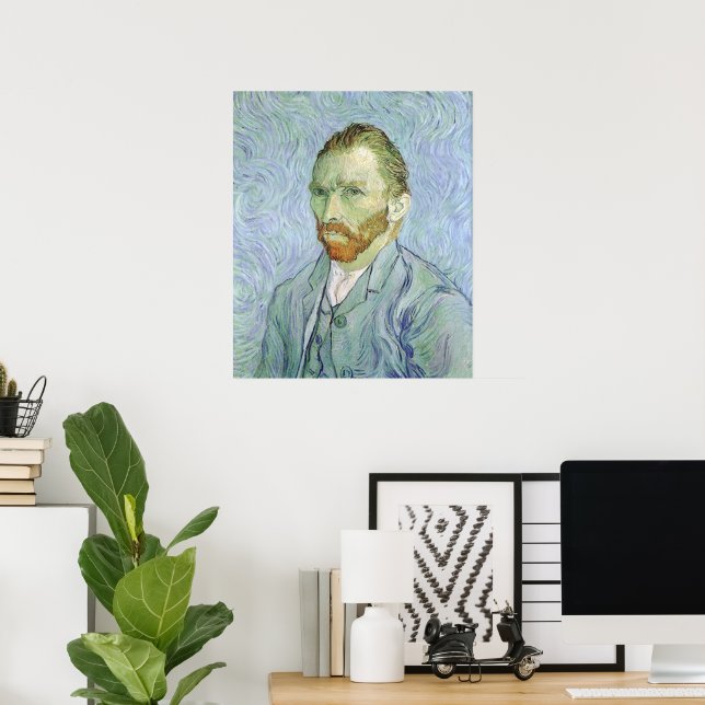 Self Portrait in Blue by Vincent van Gogh Poster (Home Office)