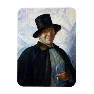 Self-Portrait in Top Hat and Cape by N. C. Wyeth Magnet