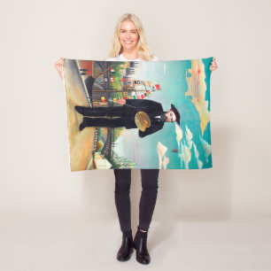 Self Portrait, Landscape, Rousseau Fleece Blanket