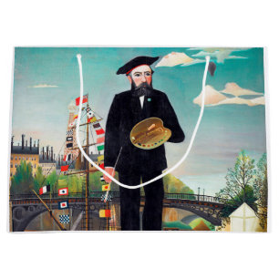 Self Portrait, Landscape, Rousseau Large Gift Bag