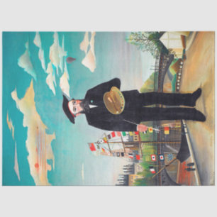 Self Portrait, Landscape, Rousseau Tissue Paper