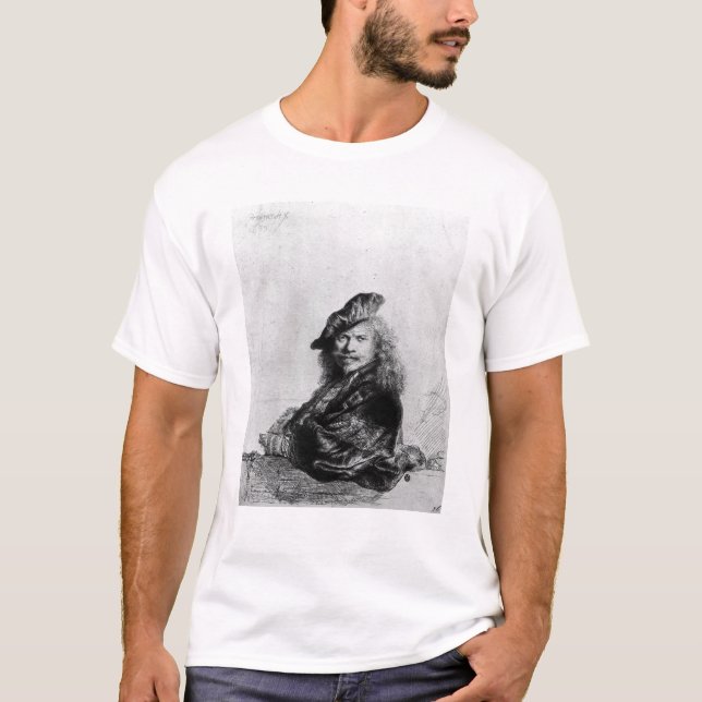 Self portrait leaning on a stone sill, 1639 T-Shirt (Front)