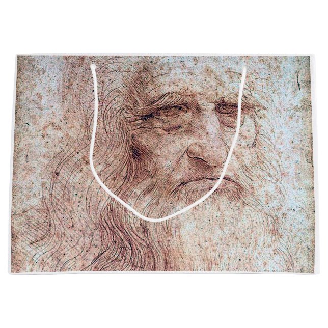 Self Portrait, Leonardo da Vinci Large Gift Bag (Front)