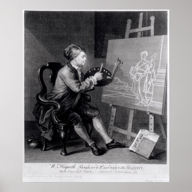 Self Portrait Painting the Comic Muse Poster (Front)