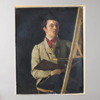 Self Portrait, Sitting next to an Easel, 1825