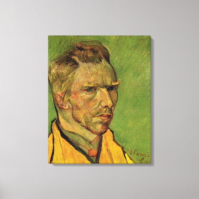 Self Portrait, Vincent van Gogh. Portrait oil pain Canvas Print (Front)