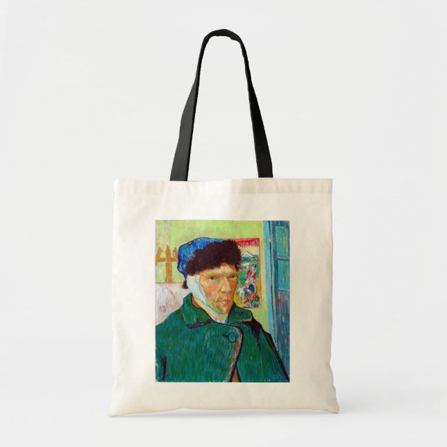 Self-Portrait With a Bandaged Ear, Van Gogh Tote Bag (Front)