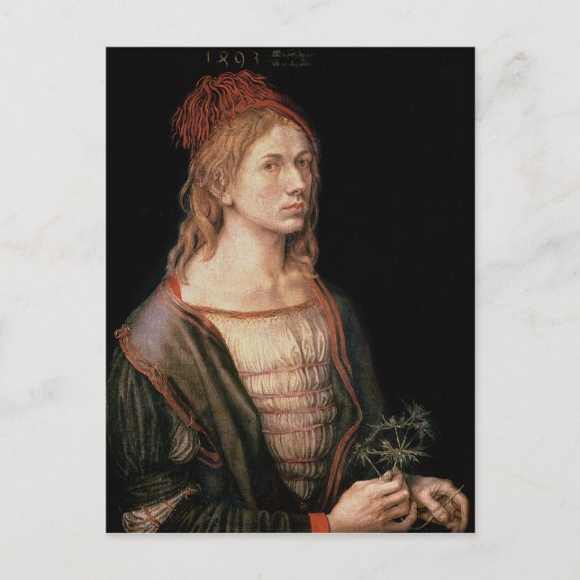 Self Portrait with a Thistle, 1493 Postcard (Front)