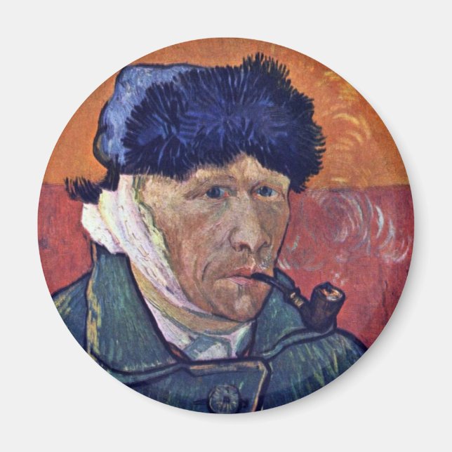 Self-Portrait With Bandaged Ear By Vincent Van Gog Magnet (Front)