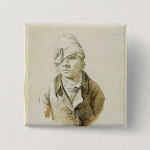 Self Portrait with Cap and Eye Patch 15 Cm Square Badge