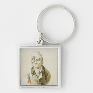 Self Portrait with Cap and Eye Patch Key Ring