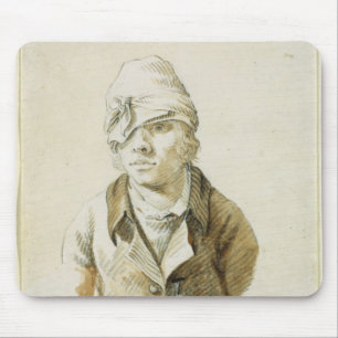 Self Portrait with Cap and Eye Patch Mouse Pad