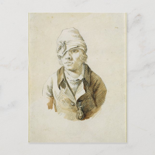 Self Portrait with Cap and Eye Patch Postcard (Front)