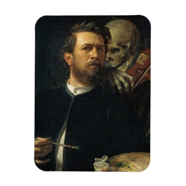 Self-Portrait With Death as a Fiddler (by Böcklin) Magnet (Vertical)