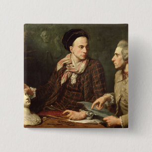 Self Portrait with Dominique Herment 1769 15 Cm Square Badge