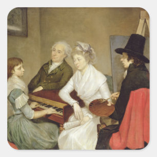 Self Portrait with Family Square Sticker