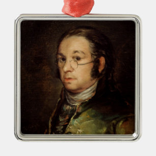 Self Portrait with Glasses, 1788-98 Metal Tree Decoration