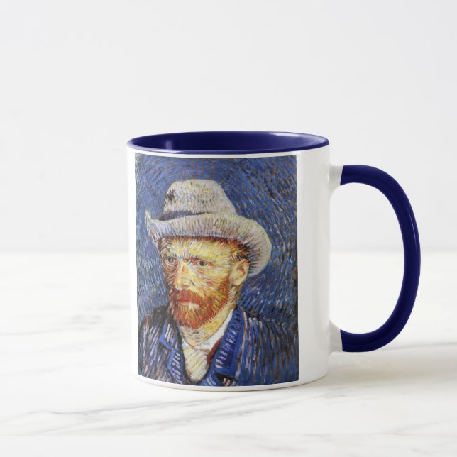 Self Portrait with Grey Felt Hat, Vincent Van Gogh Mug (Right)