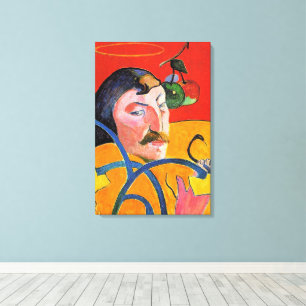 Self-Portrait with Halo and Snake Canvas Print