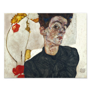 Self-Portrait with Physalis Egon Schiele Photo Print