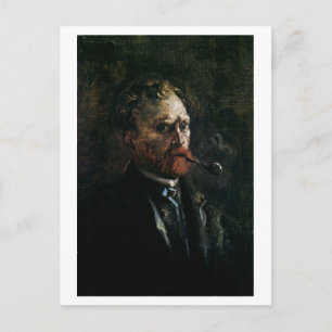Self-Portrait with Pipe, Van Gogh Fine Art Postcard
