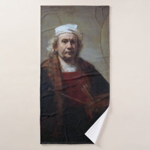Self-Portrait with Two Circles, Rembrandt Bath Towel