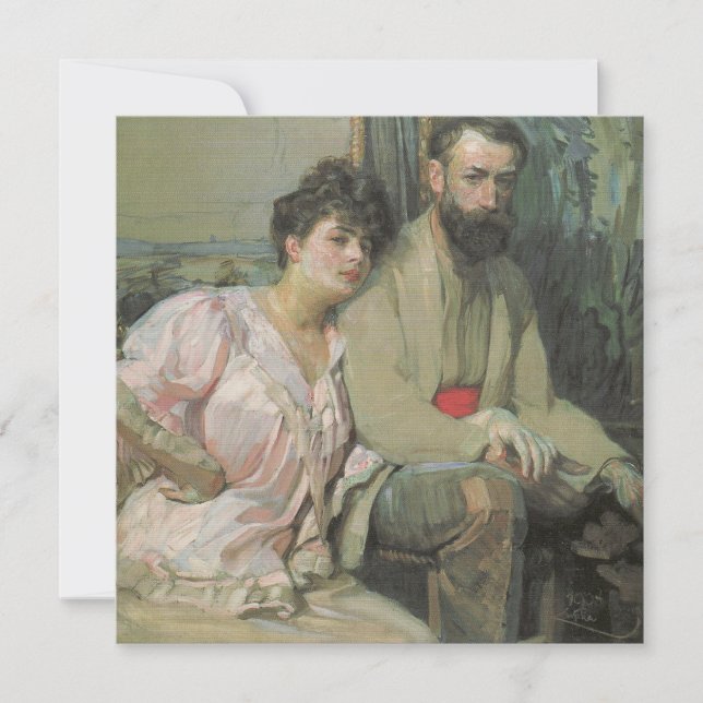 Self-Portrait With Wife (by Frantisek Kupka) Card (Front)