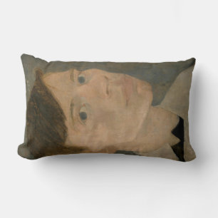 Self-Portrait (Young Man) (by Jan Mankes) Lumbar Cushion