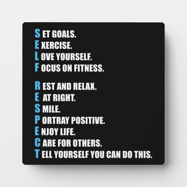SELF-RESPECT - Motivational Plaque (Front)