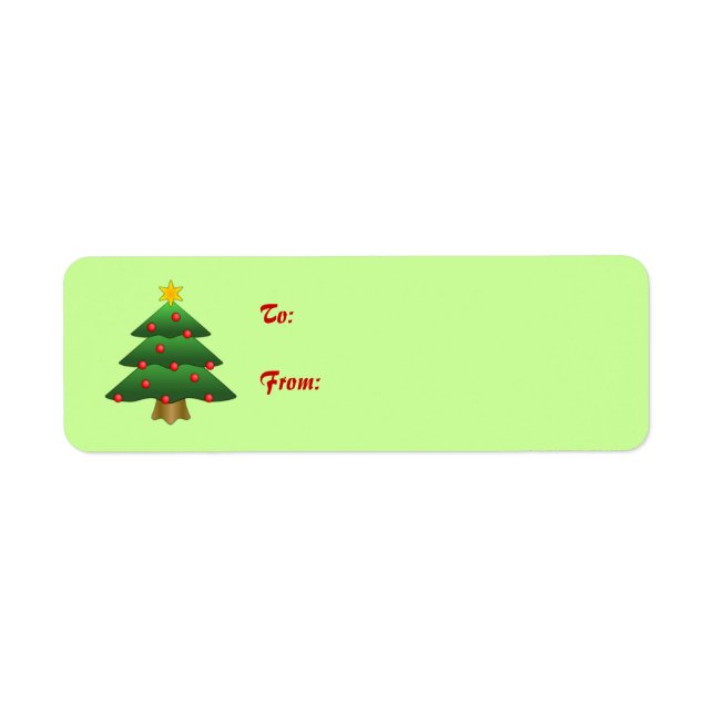 Self-Stick Christmas Gift Tag: Christmas Tree (Front)