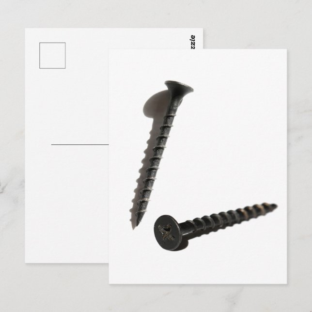 Self Tapping Black Screw Builder Construction Postcard (Front/Back)