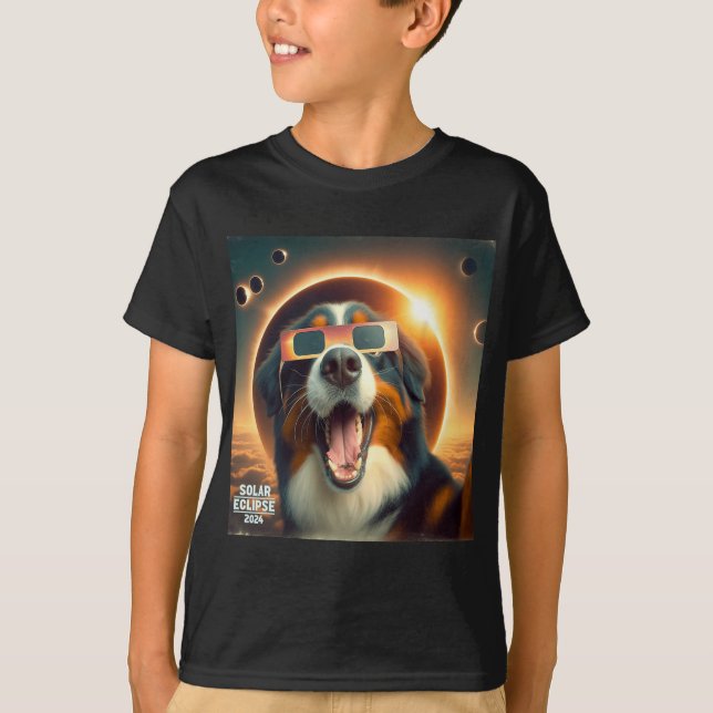 Selfie Bernese Mountain Dog Mens Solar Eclipse  T-Shirt (Front)