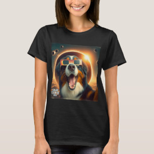 Selfie Bernese Mountain Dog Mens Solar Eclipse T-Shirt