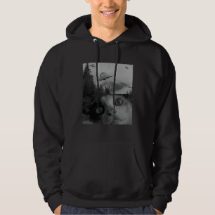 Selfie Cat Meme UFO Sighting Alien Conspiracy Sci  Hoodie