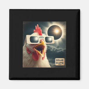 Selfie Chicken Kids Mens Solar Eclipse Magnet