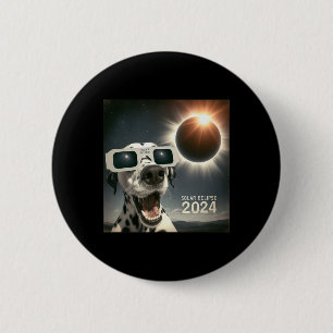 Selfie Dalmatian Kids Mens Solar Eclipse Dog 6 Cm Round Badge