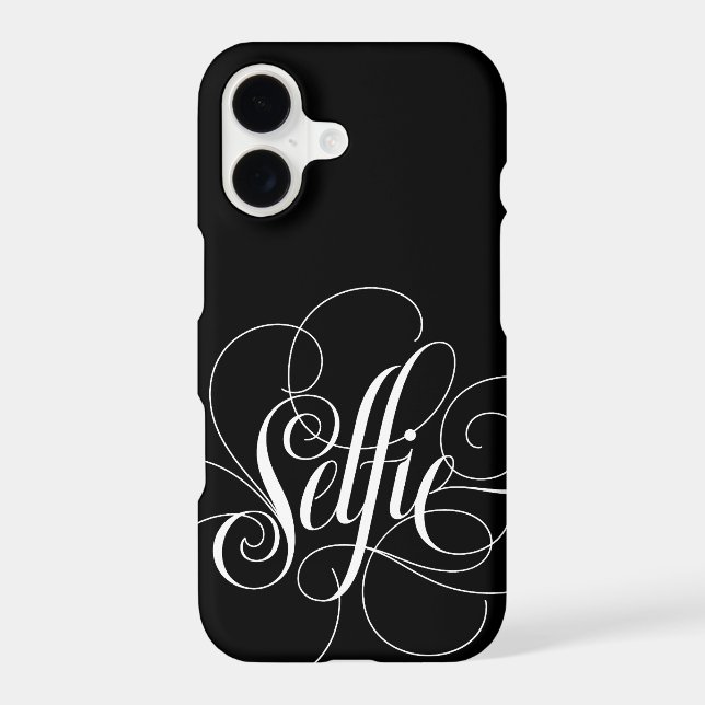 SELFIE  Elegant Lettering Black Luxury Calligraphy (Back)