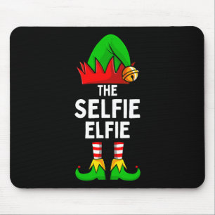 Selfie Elfie Elf Matching Family Christmas Mouse Pad