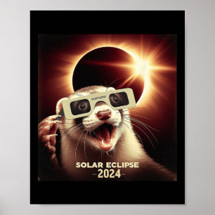 Selfie Ferret Kids Mens Solar Eclipse Ferret  Poster