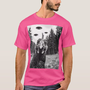 Selfie - Funny Alien Selfie Chicken Ufo T-Shirt