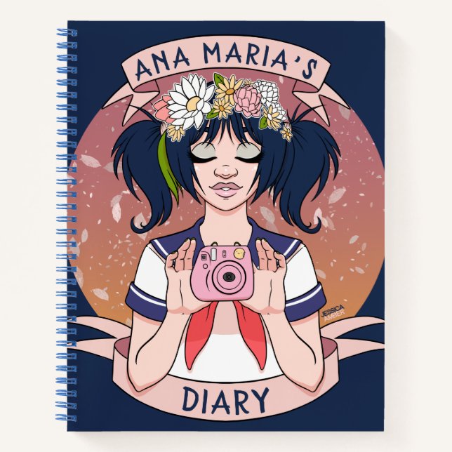 Selfie Girl Personal Diary Notebook (Front)