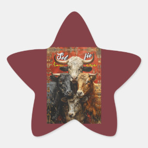 Selfie Lovers Cows Star Sticker