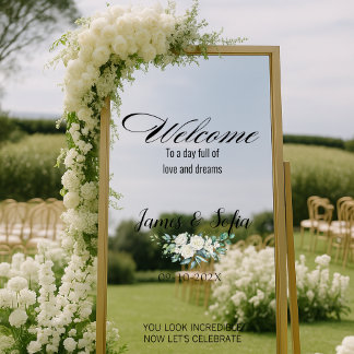 Selfie Mirror Wedding Welcome Reception Floral