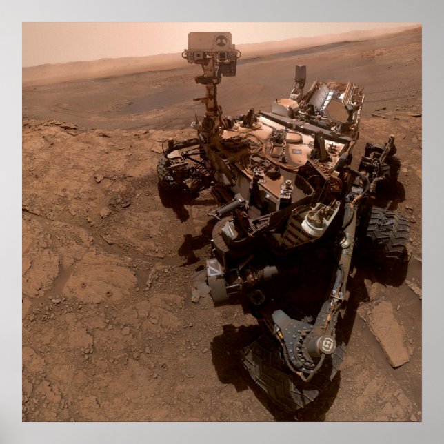Selfie NASA Mars Curiosity Rover Red Planet Poster (Front)