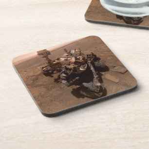 Selfie of Mars Curiosity Red Martian Landscape Coaster