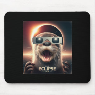 Selfie Otter Kids Mens Solar Eclipse  Mouse Pad
